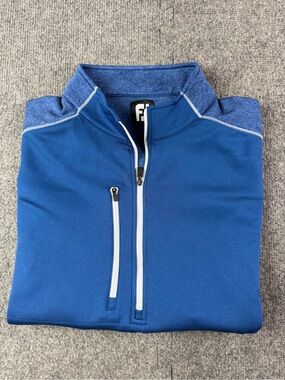 FJ FootJoy Mens 1/4 Zip Golf High Neck Vest Size XL Blue